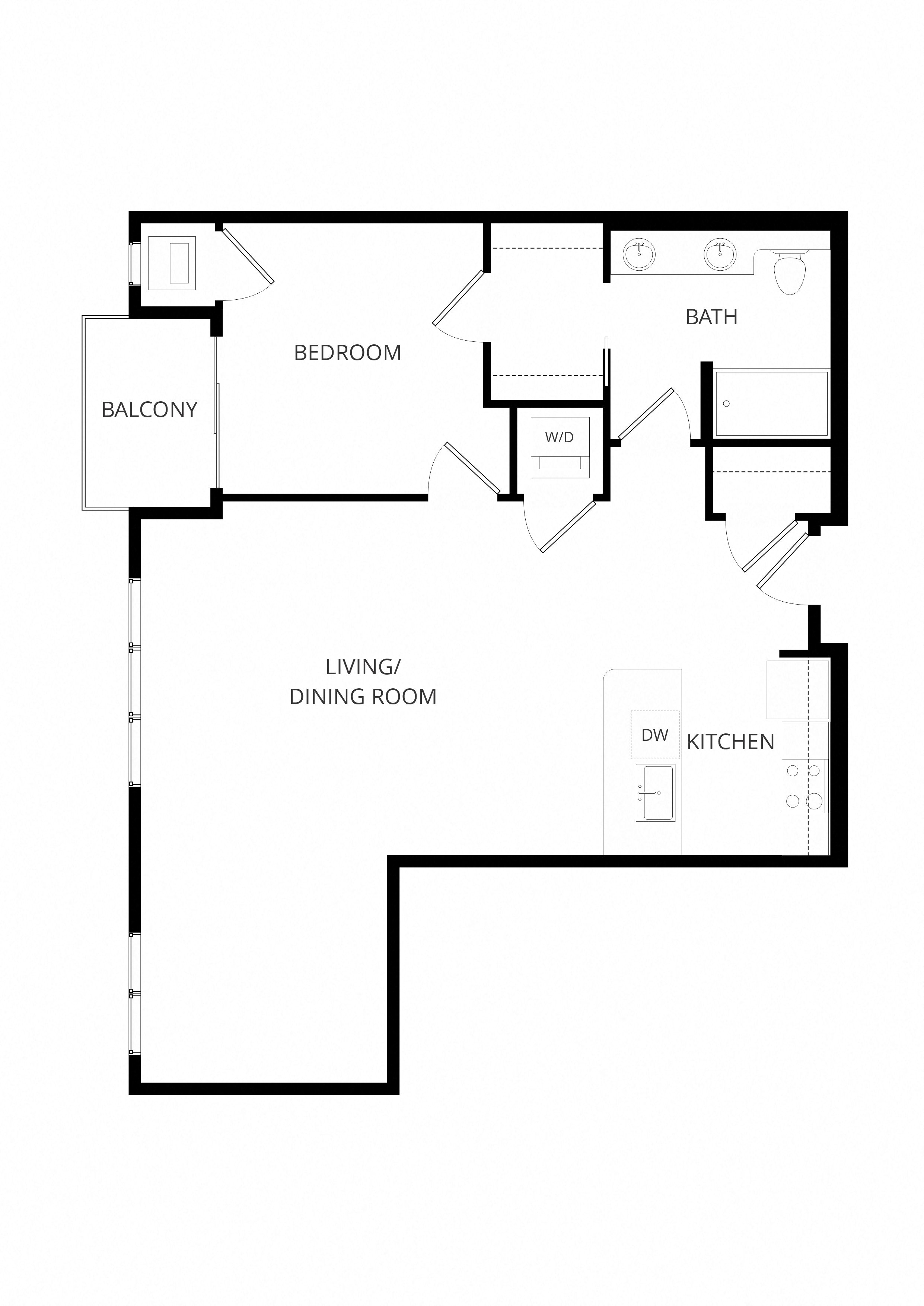 B11 1x1 floor plan
